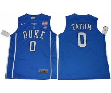 Duke Blue Devils #0 Jayson Tatum Blue Basketball Elite Stitched NCAA Jersey