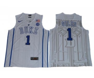 Duke Blue Devils #1 Harry Giles White Basketball Elite Stitched NCAA Jersey