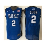 Duke Blue Devils #2 Quinn Cook Blue Basketball Stitched NCAA Jersey