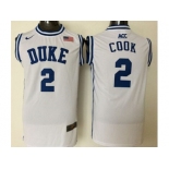 Duke Blue Devils #2 Quinn Cook White Basketball Stitched NCAA Jersey