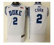 Duke Blue Devils #2 Quinn Cook White Basketball Stitched NCAA Jersey