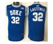 Duke Blue Devils #32 Christian Laettner Blue Basketball New Stitched NCAA Jersey