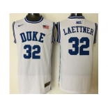 Duke Blue Devils #32 Christian Laettner White Basketball New Stitched NCAA Jersey