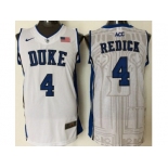 Duke Blue Devils #4 J.J. Redick White Basketball Stitched NCAA Jersey