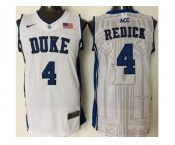 Duke Blue Devils #4 J.J. Redick White Basketball Stitched NCAA Jersey