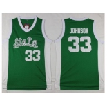 Michigan State Spartans #33 Magic Johnson Green Throwback Basketball Stitched NCAA Jersey