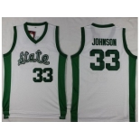 Michigan State Spartans #33 Magic Johnson White Throwback Basketball Stitched NCAA Jersey