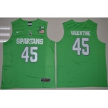 Michigan State Spartans #45 Denzel Valentine Apple Green Authentic Basketball Stitched NCAA Jersey