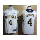 Michigan Wolverines Chirs Webber #4 Basketball Authentic Jerseys White