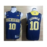 Michigan Wolverines Tim Hardaway Jr #10 Basketball Authentic Jerseys Navy Blue