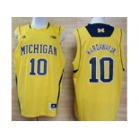 Michigan Wolverines Tim Hardaway Jr #10 Basketball Authentic Jerseys Yellow