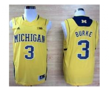 Michigan Wolverines Trey Burke #3 Big 10 Patch Basketball Authentic Yellow