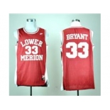 NBA NCAA Lower Merion High School Kobe Bryant #33 Red Throwback Jersey