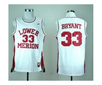 NBA NCAA Lower Merion High School Kobe Bryant #33 white Throwback Jersey