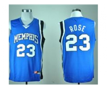 NBA NCAA Memphis Tigers Derrick Rose #23 Blue College Throwback Jersey