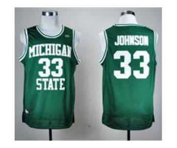 NBA NCAA Michigan State Spartans Earvin Magic Johnson #33 College Hardwood Legends Green