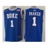 NCAA Duke Blue Devils #1 Jabari Parker blue Basketball Stitched Jerseys(Parker)