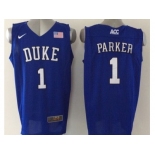 NCAA Duke Blue Devils #1 Jabari Parker blue Stitched Jerseys(Parker)