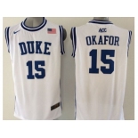 NCAA Duke Blue Devils #15 Okafor White Basketball Jerseys