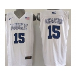 NCAA Duke Blue Devils #15 Okafor White Basketball Stitched Jerseys