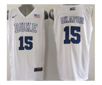 NCAA Duke Blue Devils #15 Okafor White Basketball Stitched Jerseys