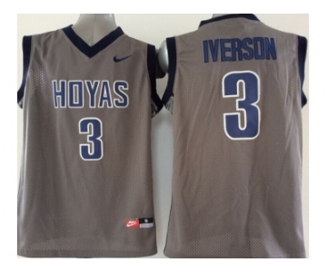 NCAA Georgetown Hoyas #3 Iverson gray Basketball Stitched Jerseys