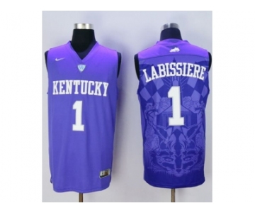 NCAA Men Kentucky Wildcats #1 Skal Labissiere Blue Basketball Stitched Jersey