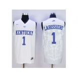 NCAA Men Kentucky Wildcats #1 Skal Labissiere White Basketball Stitched Jersey