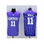 NCAA Men Kentucky Wildcats #11 John Wall Blue Basketball Stitched Jersey