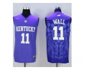 NCAA Men Kentucky Wildcats #11 John Wall Blue Basketball Stitched Jersey