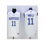 NCAA Men Kentucky Wildcats #11 John Wall White Basketball Stitched Jersey