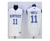 NCAA Men Kentucky Wildcats #11 John Wall White Basketball Stitched Jersey