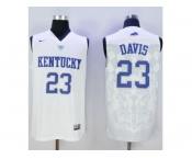 NCAA Men Kentucky Wildcats #23 Anthony Davis White Basketball Stitched Jersey