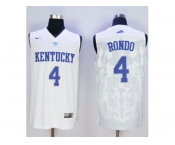 NCAA Men Kentucky Wildcats #4 Rajon Rondo White Basketball Stitched Jersey