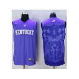 NCAA Men Kentucky Wildcats Blank Blue Basketball Stitched Jersey