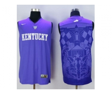 NCAA Men Kentucky Wildcats Blank Blue Basketball Stitched Jersey