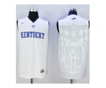 NCAA Men Kentucky Wildcats Blank White Basketball Stitched Jersey