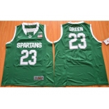 NCAA Men Michigan State Spartans #23 Draymond Green Green Authentic Basketball Stitched Jersey