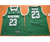 NCAA Men Michigan State Spartans #23 Draymond Green Green Authentic Basketball Stitched Jersey