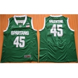 NCAA Men Michigan State Spartans #45 Denzel Valentine Green Authentic Basketball Stitched Jersey