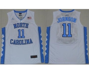 North Carolina #11 Brice Johnson White Basketball Stitched NCAA Jersey