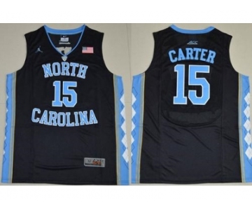 North Carolina #15 Vince Carter Black Basketball Stitched NCAA Jersey