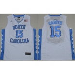 North Carolina #15 Vince Carter White Stitched NCAA Jersey