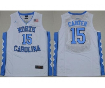 North Carolina #15 Vince Carter White Stitched NCAA Jersey