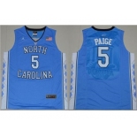 North Carolina #5 Marcus Paige Blue Basketball Stitched NCAA Jersey