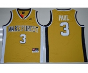 Wake Forest Demon Deacons #3 Chris Paul Gold Basketball Stitched NCAA Jersey