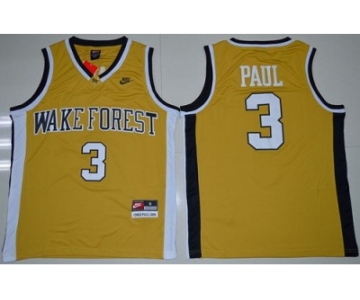 Wake Forest Demon Deacons #3 Chris Paul Gold Basketball Stitched NCAA Jersey