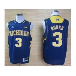 ncaa Michigan Wolverines Trey #3 Basketball Authentic Burke Navy Blue