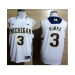 ncaa jerseys adidas michigan wolverines #3 trey burke white[big]