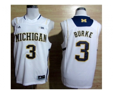 ncaa jerseys adidas michigan wolverines #3 trey burke white[big]